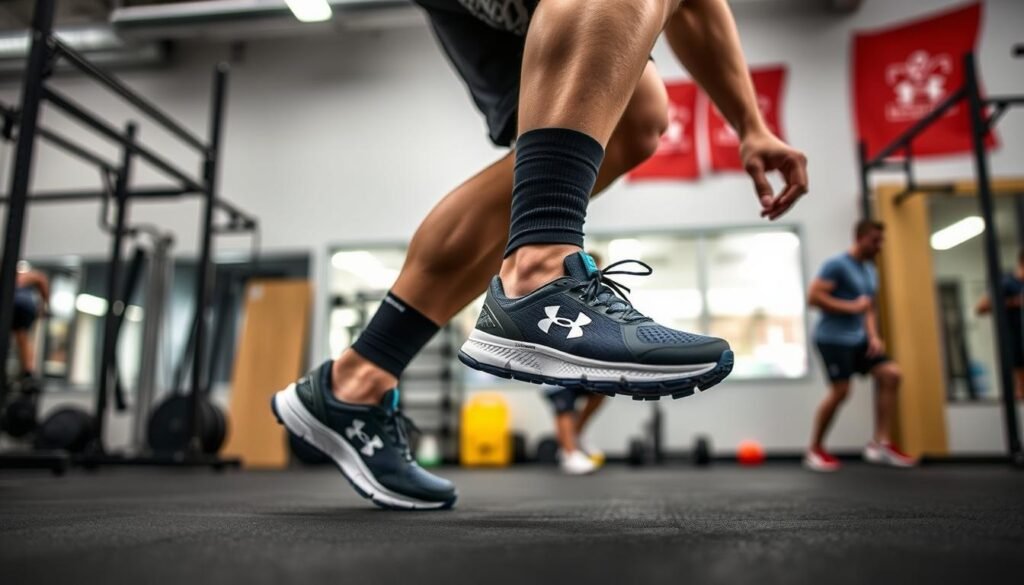 Atleta realizando um WOD completo usando Under Armour Tribase Reps 2