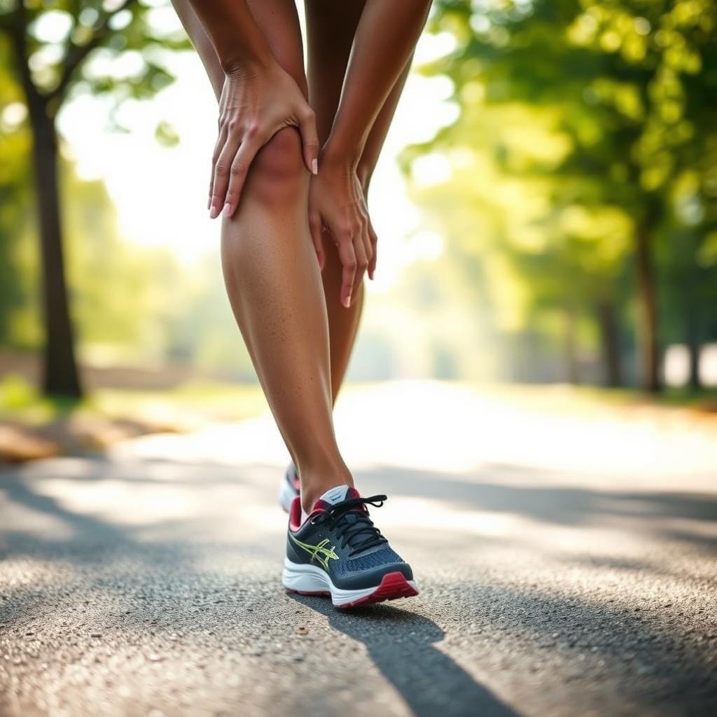 Pessoa fazendo aquecimento antes de correr com tênis de corrida para iniciantes